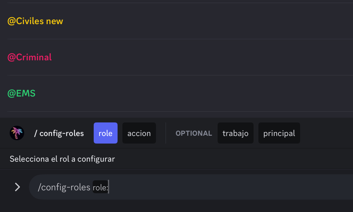 selector de rol