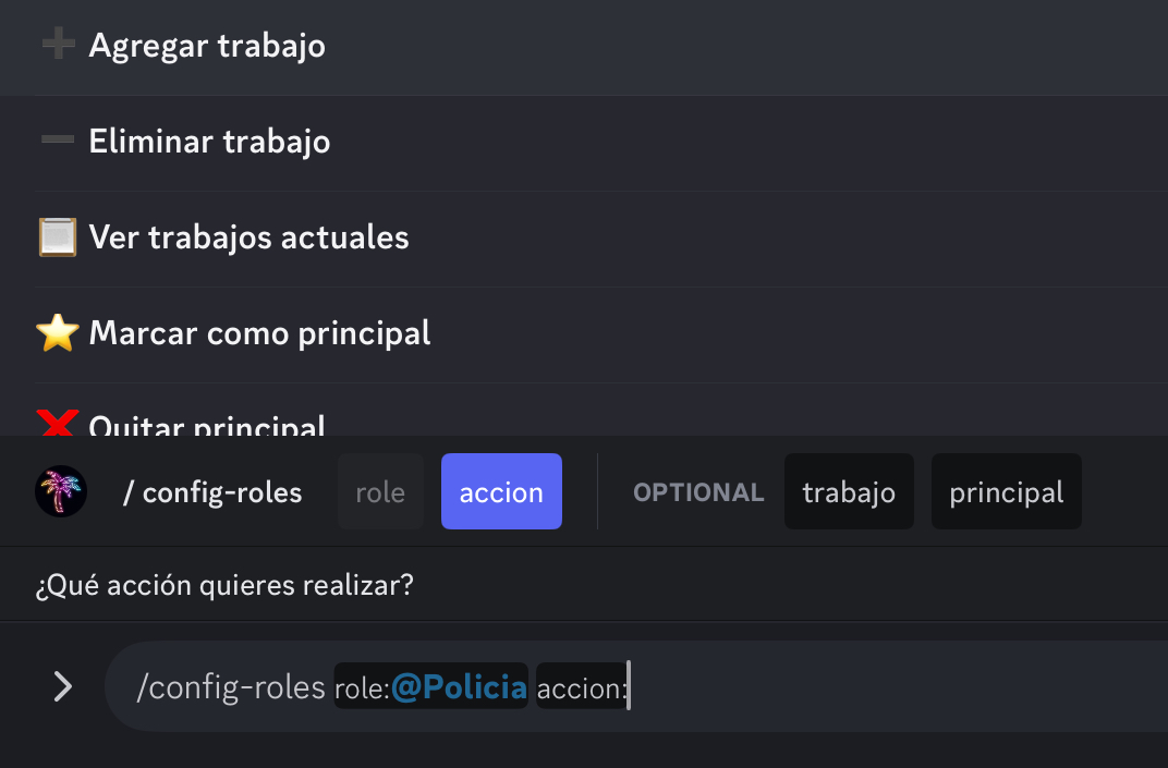 selector de acción